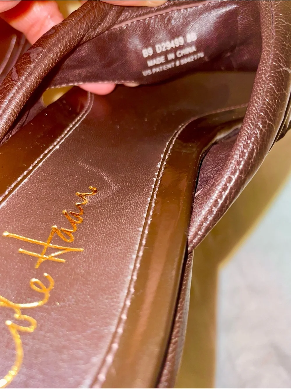 New Cole Haan Brown leather slides with woven texture #slides #leather #ColeHaan